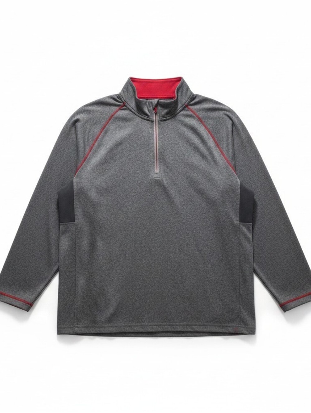 Lands End Pullover Mens XL Gray Verizon Logo 1/4 Zip Performance Athletic Shirt